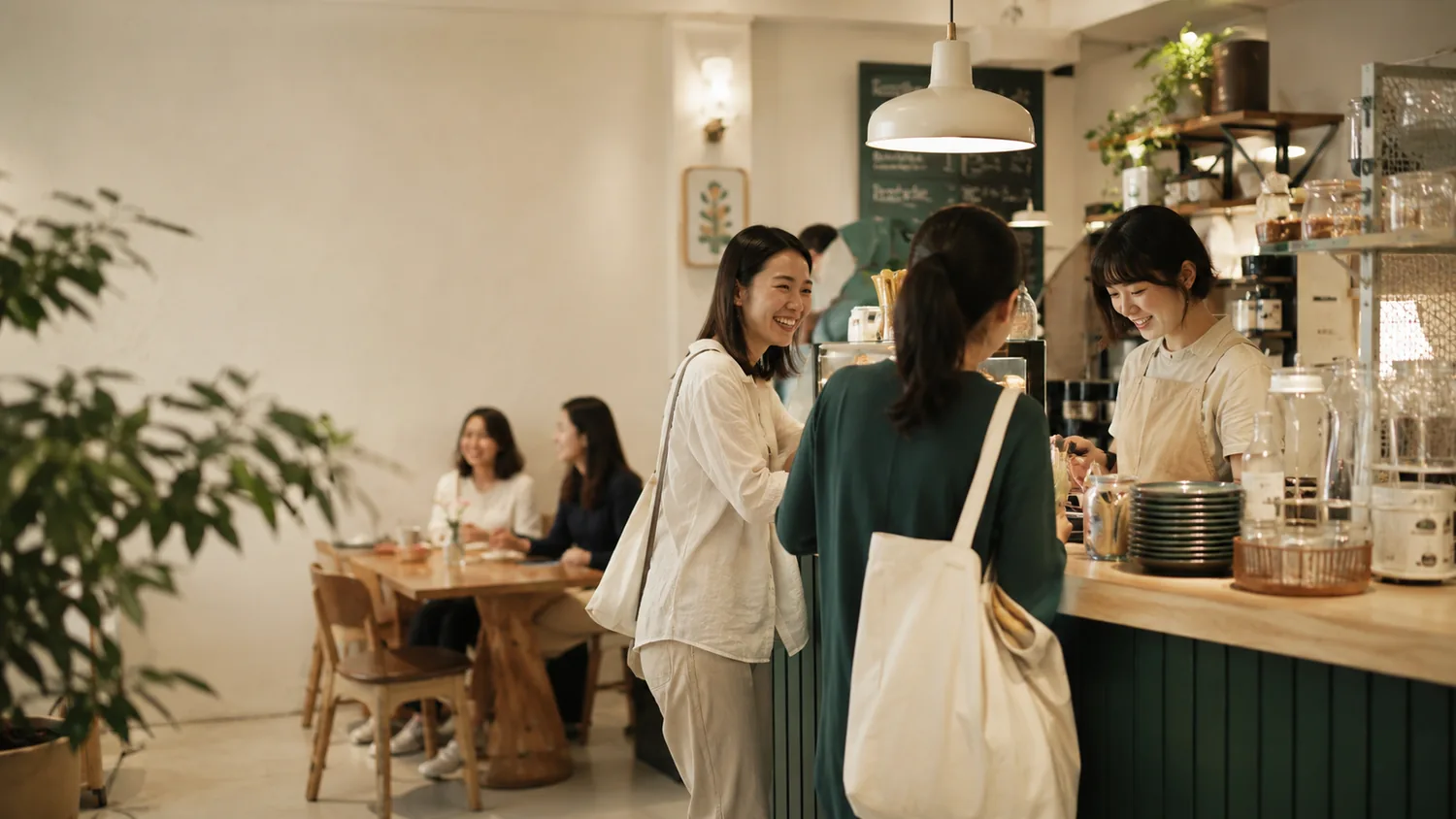 香港小店 café 內客人同店員愉快交流、生意興旺 —— 網上營銷帶動本地生意增長